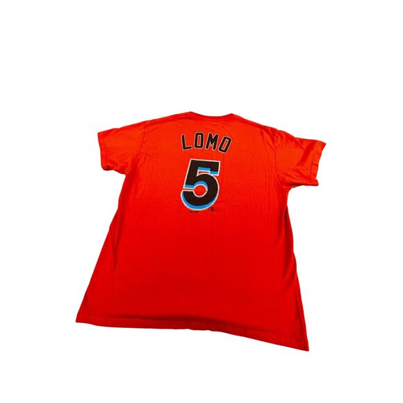 Vtg Majestic Miami Marlins T-Shirt LOMO #5 Orange Logo Mens L - Picture 2 of 10